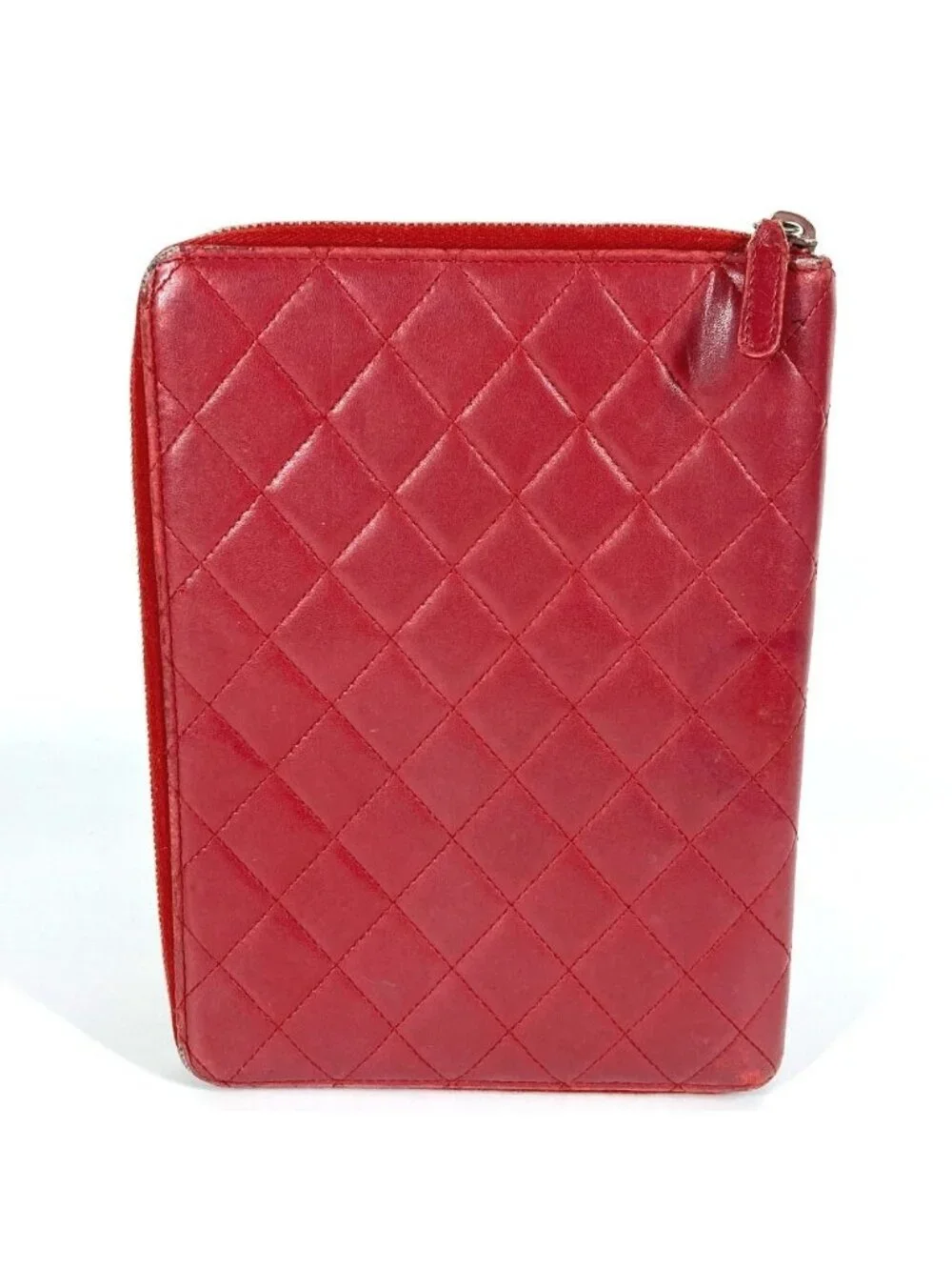 Chanel Ipad Case CC Logo Quilted Lambskin Red - Picture 2 of 9